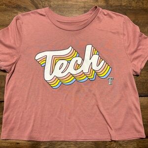 Mauve Pink Texas Tech Cropped Tee